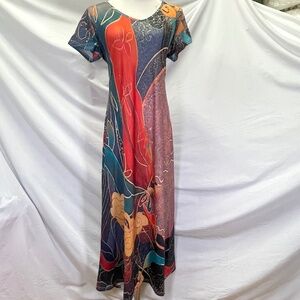 Multicolor Cloud & Abstract Print Plus Size Women’s Dress Size 2XL NEW